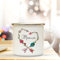 Emaille Becher Muttertag Camping Tasse mit Blumenkranz & Spruch Mama Kaffeetasse Geschenk eb106