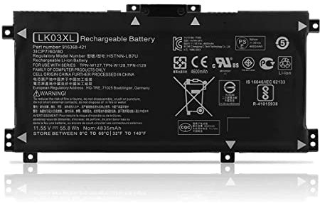 7XINbox 11,5V 55.8Wh LK03XL HSTNN-UB7I HSTNNN-LB7U 916368-421 916368-541 Laptop Batterie pour HP Pavilion PC 15 17 x360 15-BP 15-BQ 15M-BP 15M-CP bq150na 17-ae165nr 17-ae120nr