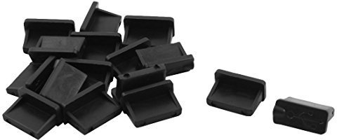 N/A Tablet Rubber USB Buchse Anti Dust Cover Cap, Schwarz, 16 Stück