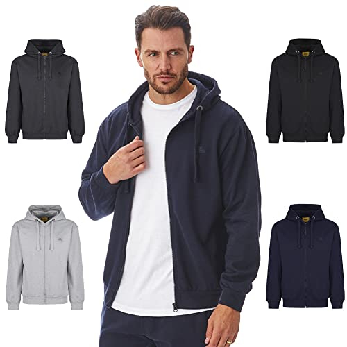 Iron Mountain Felpe con Cappuccio e Zip in Pile Morbido da Uomo, Blu Navy, 2XL