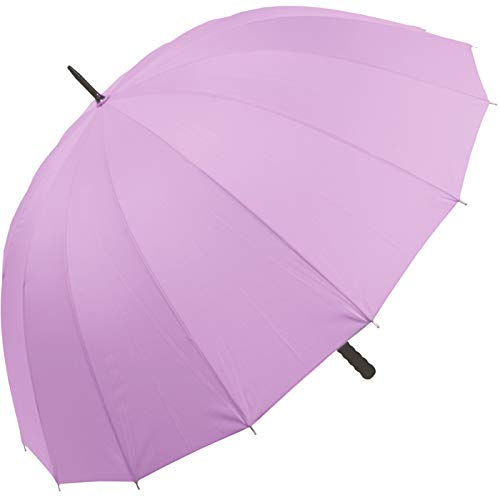 iX-brella - Leichter XXL Partnerschirm 16-teilig mit angenehmen Softgriff - Durchmesser 1,29 Meter - Light Lilac