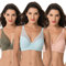 Curve Muse Soutien-Gorge pour Femme Taille Plus, Non doublé, à Armatures, Soutien-Gorge intégral-Vert,Rose,Bleu Clair-95F