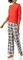 Amazon Essentials Pyjama avec Pantalon Léger en Flanelle et T-Shirt à Manches Longues Femme, Rouge Tartan Écossais, M