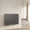 Heilmetz® Design Flach Heizkörper Horizontal 630x850mm Anthrazit Paneelheizkörper Seitenanschluss Heizung Einreihig