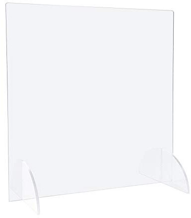 3 Stk. Standfester Spuckschutz (65.0 x 90.0 cm) Hustenschutz als geschlossene Schutzwand, Schutzscheibe und Niesschutz aus original, transparentem PLEXIGLAS