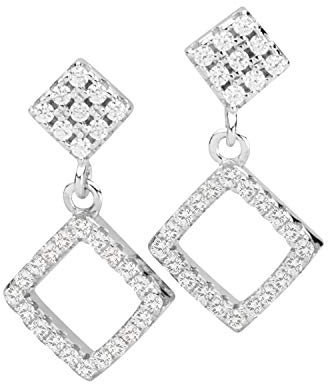 NANA KAY Sweet & Square Ohrringe Silber mit Zirkonia besetzt ST1673