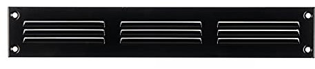 Steinberg14 Griglia di Ventilazione Rettangolare 300x50 mm - Griglie di Aerazione in Metallo Nero - Serranda di Scarico dell'aria con Zanzariera - Copri Bocchetta Interna a Parete e a Soffitto