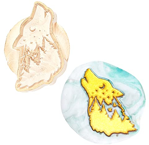 CRASPIRE Wachssiegel Stempel Wolf Form Siegellack Stempelkopf Nur Für Hochzeitseinladungen Karten Flasche Geschenk Geschäft Danke Jubiläum (Ohne Griff)
