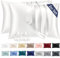Vielit 2er Set Satin Kissenbezug 40 x 80 Weiß, Weich wie Seidenkissenbezug 40x80,Bessere Pflege als Silk Pillosecase,Satin Kopfkissenbezug Kissenhülle für Haar und Haut mit 2 Haargummis