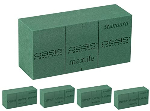 Smithers Oasis 4 x Oasis Standard Frischblumen Steckschaum, Steckziegel, Steckmasse - Premium Qualität, Ziegel: 23x11x8 cm