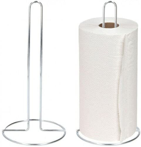 Free Standing Kitchen Roll Holder, Paper Towel Holder Stand Stainless Steel Countertop for Kitchen and Bathroom Organization and Storage, 28 x 13 x 13 cm