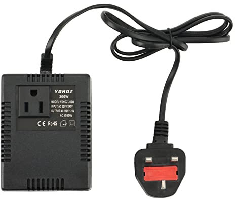 Jewecutger 300W 220V to 110V Transformer Travel Voltage Converter UK Plug