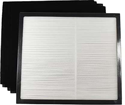 HQRP Filter Set Сompatible with HoMedics TotalClean AF-20, AP-25 Air Purifiers, Replacement for HoMedics AF-20FL, True HEPA with 4 Carbon Filters