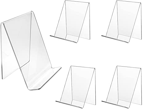 Hazrcvr Présentoir Livre 5 pièces Porte Livre Serre Livre Transparent Support de Livre Acrylique Support Livre Transparent Polyvalent Étagère pour Livres en Acrylique Transparent