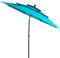 GOPLUS 3M Parasol de Jardin Exterieur, Parasol Inclinble avec Manivelle, Toit à 3 Couches, 8 Baleines, Poteau en Aluminium, Grand Parasol pour Terrasse Patio Cour, Base Non Incluse (Turquoise)