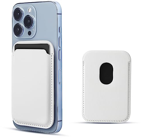 WALLFID pour Mag-Safe Wallet Portefeuille Compatible avec iPhone 15/14/13/12 Pro/Max/Plus/Mini,Porte-Cartes RFID avec Aimant Mag-Safe(Blanc)