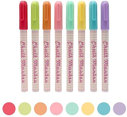 8 Kreidestifte für Fenster & Tafel Abwaschbar 1mm Kreidestift Kreidestifte für Glas Spiegel Einschulung Mädchen,Kreidemarker Fenster mit Whiteboard Marker, Fenstermalstifte,Fensterstifte,Glasmalstifte