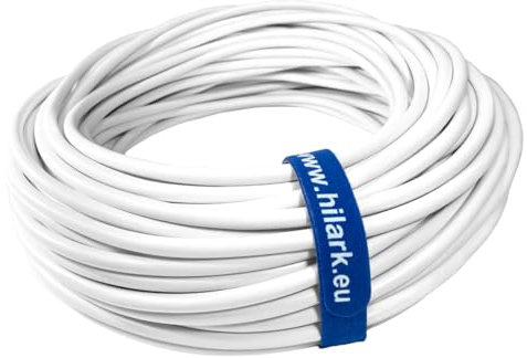 Hilark cable tech NYM-J 3x1,5 mm2 3g1,5 Câble pour locaux humides Câble pour courant fort Câble électrique Câble d'installation Blanc 75m
