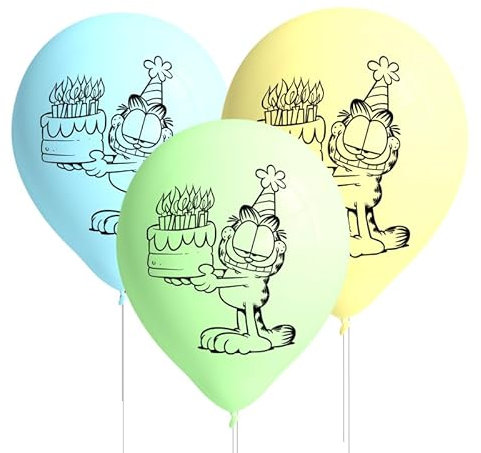 BeenSmile, GLOBOS LATEX GARFIELD, Globos Latex, Decoración Cumpleaños Niños, Artículos de Fiesta Infantil, 8 Globos