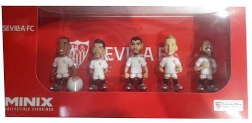 MINIX - Pack de 5 Figuras del Sevilla Fútbol Club - Coleccionables de 7 cm para Exhibición, Idea de Regalo para Niños Y Adultos, Fans de Fútbol