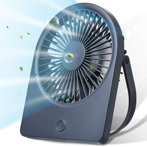 Ventilateur de bureau USB, petit ventilateur de bureau ultra silencieux, 3 vitesses réglables, ventilateur personnel alimenté par câble USB pour la maison, le bureau, l'intérieur l'extérieur (bleu)