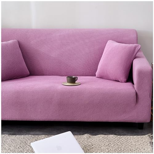 ZTGL Couchbezug für 1/2/3/4 Sitzer, Sofabezug Super Stretch, L Form Sofa Überzug, Waschbar Sofahusse für Wohnzimmer, Universal Möbel Schonbezüge,Lila,2 Seater