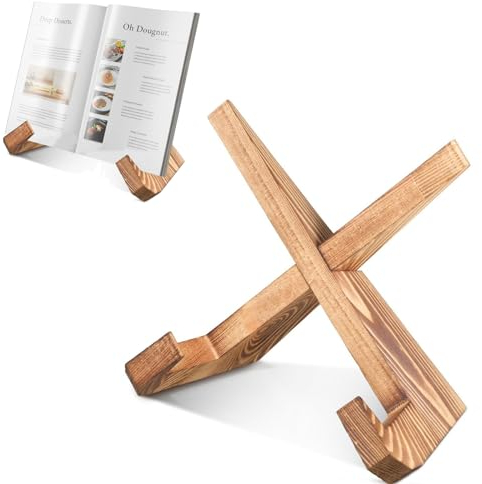 GYHWOFUL Support de Livre de Cuisine, Support de Livre en Bois, Support de Lecture, Support de Livre pour Support de Tablette, Recette, Magazine, Cuisine de Ferme, Comptoir de Cuisine