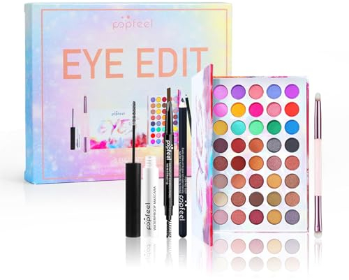 Hinourisha Make-up-Set Kosmetika für Augen Alles in Einem Schminkset für Augen - Starter-Kosmetik-Set, inklusive Augenpinsel, Lidschatten-Palette, Augenbrauenstift, Mascara, Eyeliner-Stift #C