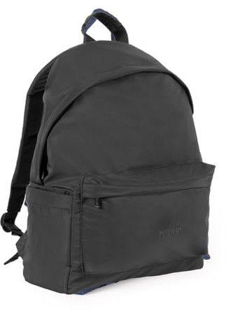 MILAN® Klassischer urbaner Rucksack, 2 Reißverschlüsse, 22 l, Shadow-Serie, Schwarz
