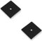 2 Pack - Square Kitchen Door Knob Backplate - Matt Black 38mm x 38mm Cabinet Plate