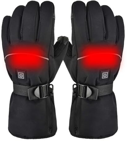 Beheizbare Handschuhe Herren Damen, Beheizte Handschuhe mit Heizung Wasserdicht Winddicht Beheizbare Handschuhe mit 3 Stufen Temperatur Winterhandschuhe Winter Thermohandschuhe für Radfahren Skifahren