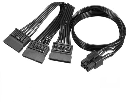 AKUYAO Câble d'alimentation pour disque dur Seasonic Modular PCI-e 6 broches vers 3 SATA 50 + 15 cm