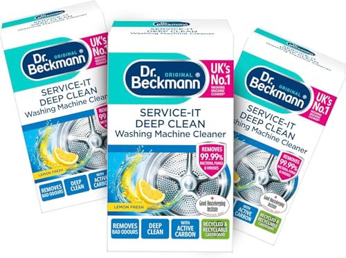 3 x Dr. Beckmen Service-it Deep Clean Washing Machine Cleaner | Removes 99,99% of bacteria and fungi and viruses | eliminates bad odours | 250 ml