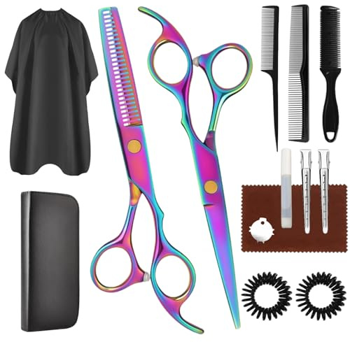 Hair Cutting Scissors Set, 440C Steel Cutting and Thinning Shears