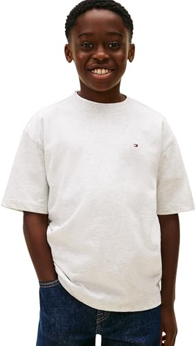 Tommy Hilfiger Boy's Essential Archive FIT Tee SS KB0KB09646 Other Tops, Grau (Mid Grey Heather), 16 Jahre, Grau (Mid Grey Heather), 16 Jahre