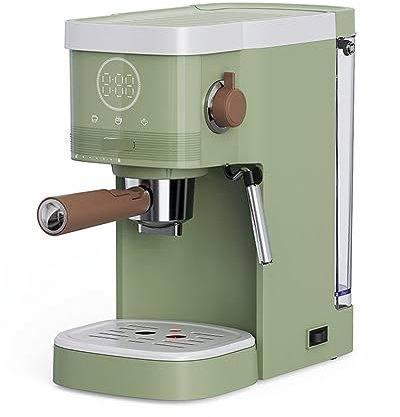 Cafetera Italiana Retro Verde con esdor de Leche, cápsulas café en Polvo para Preparar Bebidas Espresso, tamaño EE. UU./Reino Unido