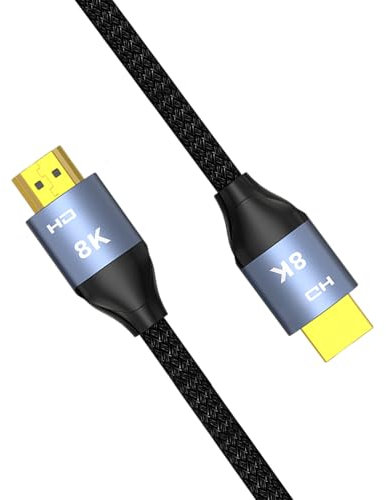 VIVIWI Cavo HDTV 8K intrecciato HDTV a HDTV 2.1 cavo supporta 8K @ 60Hz 4K @ 240Hz 144Hz 48Gbps per monitor console di gioco Projecto