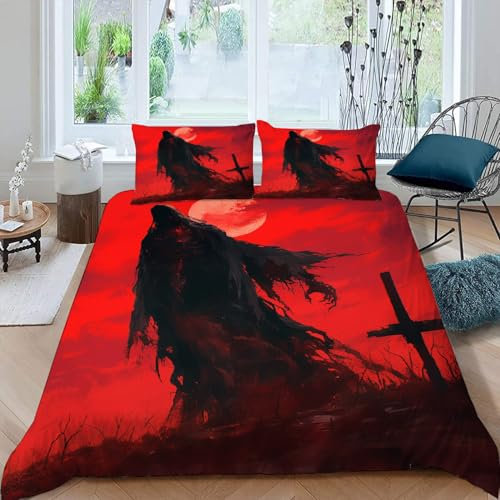 Single Duvet Cover Set Zombies Premium Brushed Microfiber Cosy Bedding for Boys Girls Fear Duvet Cover for Kids Teenage Bedroom Accessories