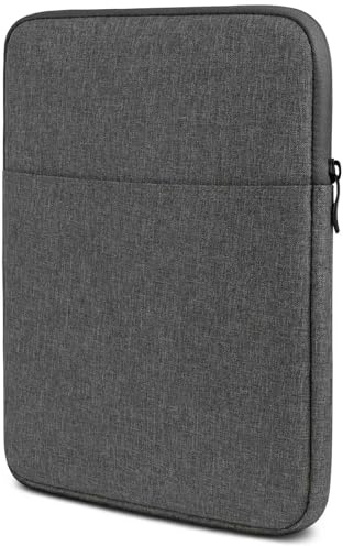 moex Tablet Hülle für TABWEE T80 Tasche mit Reißverschluss und Fach für Zubehör, Nylon Stoff Sleeve weich Gepolstert, Schutzhülle Minimalistisch Dash Case, Dunkelgrau
