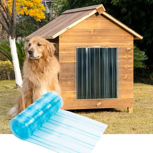 Uross Ersatzklappen für Hundetür, Transparenter Plastikstreifen Vorhang 20 cm x 180 cm, PVC-Umreifungsvorhang für DIY Hundehaustür, Hundetürklappen-Türstreifen, Türklappenstreifen für Hundehütten