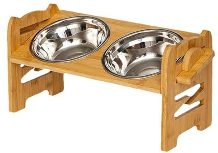 Flaroey Pet Feeding Bowl with Adjustable Bracket Lifting Dog Bowl Inclined Adjustable Feed Rack for Dogs