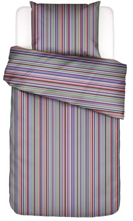 ESSENZA Bettwäsche Donna Multi, 135x200 cm + 1x 80x80 cm - 100% Bio-Baumwollsatin 220TC - Streifen
