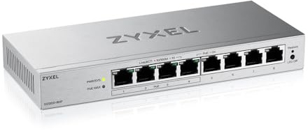ZYXEL Switch Ethernet 8 Porte | Web-Managed | Poe+ | GS1200-8HPV3 | 4x Porte PoE+ con Budget di 68W + 4x GbE, Senza Ventola, VLAN, QoS, IGMP Snooping, Efficienza Energetica