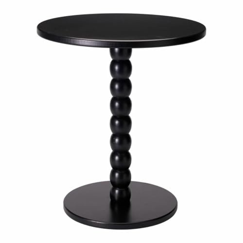 HowHomely Couchtisch Beistelltisch Sofatisch rund schwarz 35 x 35 x 40 cm Kleiner Tisch Design Säule Holz MDF Wohnzimmertisch Nachttisch modern Loft Stil dekorativ