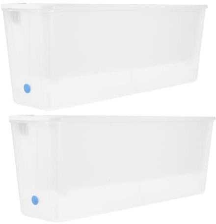 TEHAUX Système D'arrosage Automatique Lot de 2 en Plastique Blanc Jardinières Rectangulaires pour Balcon et Intérieur, Optimisées pour Légumes et Herbes Aromatiques