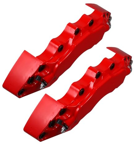 OSOLADY Copri Pinze Freno Rosse in ABS Set 2 Pezzi, Copertura Pinza Posteriore per Auto, Accessori Decorativi per Cerchi, Protezione Pinza Freno a Disco, Installazione Semplice per