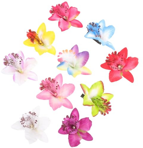 NESTINGHO Orchideen Haarspangen Dekorative Blüten Haarspangen als Haarschmuck 10 Stück aus Gewebe Vielseitig Einsetzbar für Frauen bei Hochzeiten und Urlaub