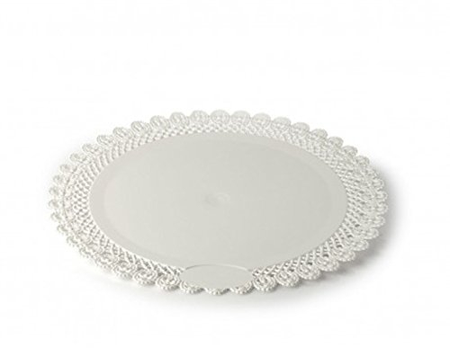 VASSOIO TRINATO CIRCOLARE IN PLASTICA BIANCO 10 PZ (30 CM)