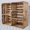 Geflammter Holzschrank mit 3 Mittelbretter und Trennbrett 80x70x35cm