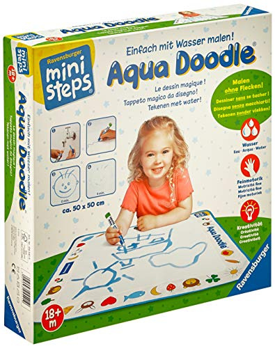 Ravensburger ministeps Aqua Doodle - Malen für Kinder ab 18 Monaten, Kreatives Malset für fleckenfreien Malspaß mit Wasser- inklusive Malmatte und Stift